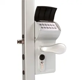 Locinox LOKQ60Y2LVCACR-SILV Valentino - Surface Mounted Battery Powered Code Lock for Square 2-1/2 inches to 3 inches