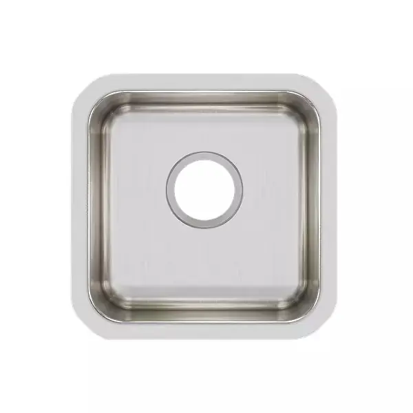 Elkay ELUH1212T Lustertone® Classic Stainless Steel 14-1/2 inches x 14-1/2 inches x 7 inches Single Bowl Undermount Sink
