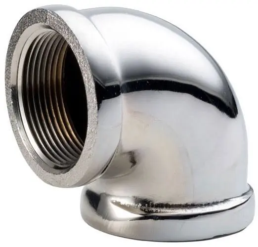 Merit Brass C101-08 Chrome Plated Brass Pipe Fitting 90 Degree Elbow 1/2 inches NPT Female