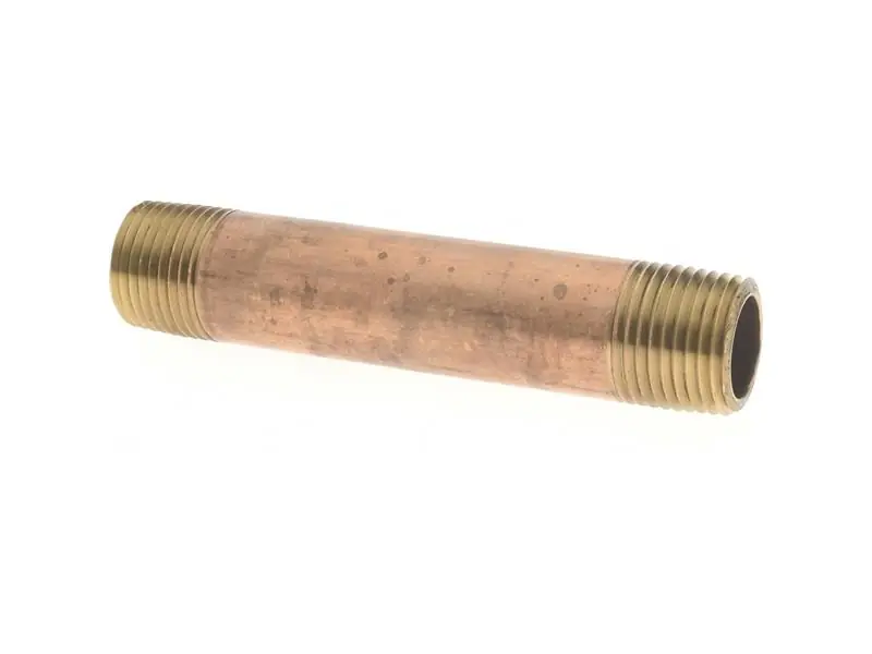 Merit Brass 2108-400 Red Brass Pipe Fitting, Nipple, 1/2 inches x 4 inches (Pack of 25)