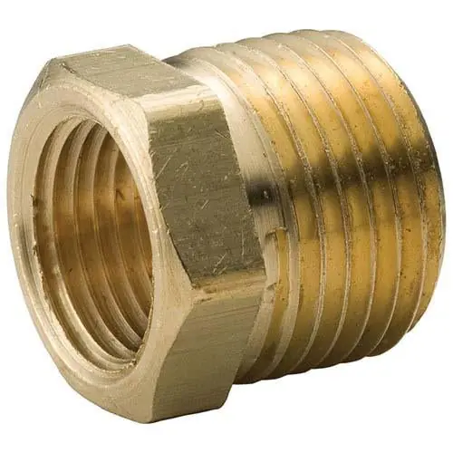 Merit Brass NLBS114-0602 Hex Bushing 3/8 inches NPT Male x 1/8 inches NPT Female