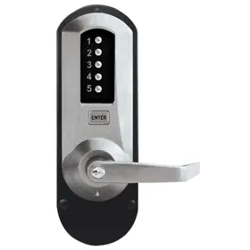 Dormakaba 5010XSWL-26D-41 Simplex 5010 Mechanical Pushbutton Exit Device Lever Trim with Key Override