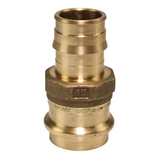 Uponor LFP4511010 Propex lf brass copper press adapter 1 pex x 1 copper