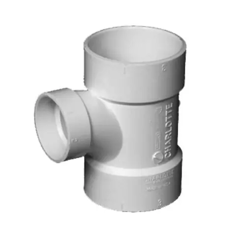 Charlotte Pipe PVC-401-2X1-1/2X2 Reducing Sanitary Tee 2 x 1-1/2 x 2 in