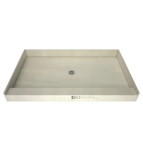 Tile Redi P3672C-PVC Redi Base 36 in x 72 in Single Curb Shower Pan with Center Drain