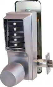 Dormakaba 1011-26D-41 Simplex Pushbutton Cylindrical Lock with Knob Combination Entry Only 1/2 in. throw 2-3/4 in. BS