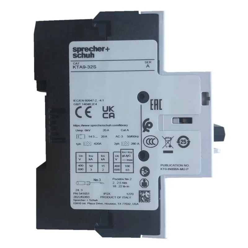 Sprecher + Schuh KTA9-32S-10A 3-Phase Motor Protector