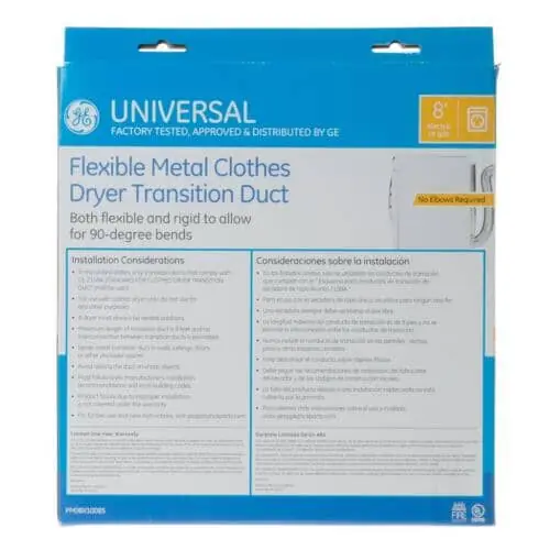 Ge pm08x10085 Dryer Semi-rigid Duct Kit