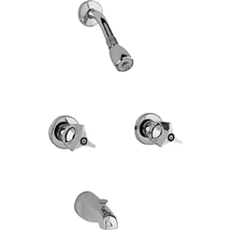 Chicago Faucets 449-950 Two-handle Service Fitting with Shower Head and Diverter Tub Spout