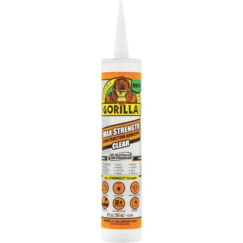 Gorilla Glue 37020385 9 oz. Clear Max Strength Construction Adhesive