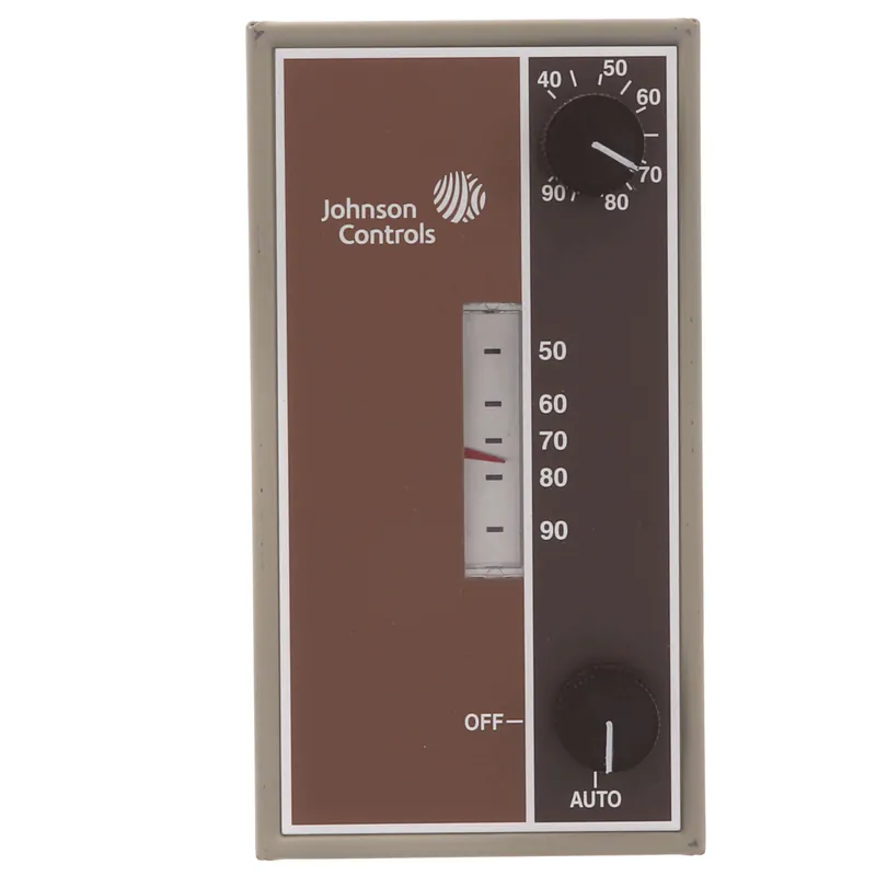 Johnson Controls T22AAA-1C Penn Series T22 Line Voltage Wall Thermostat, Heating, Knob Adjustment, SPST Application, Off-Auto Switch, 1°C Differential