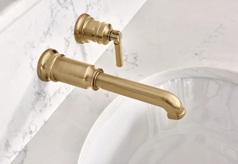 Delta T65776LF-GLLHP Brizo Invari Two-Hole, Single-Handle Wall Mount Lavatory Faucet - Less Handle 1.5 GPM