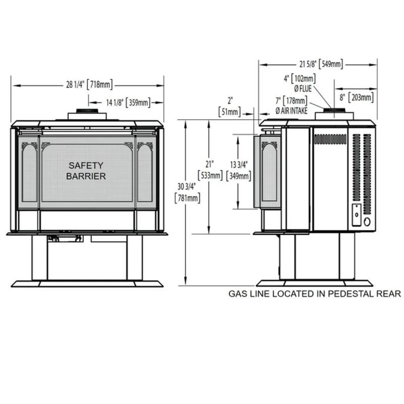 Napoleon Hearth GDS50-1NE Havelock Direct Vent Gas Heating Stove 44,000 BTU's