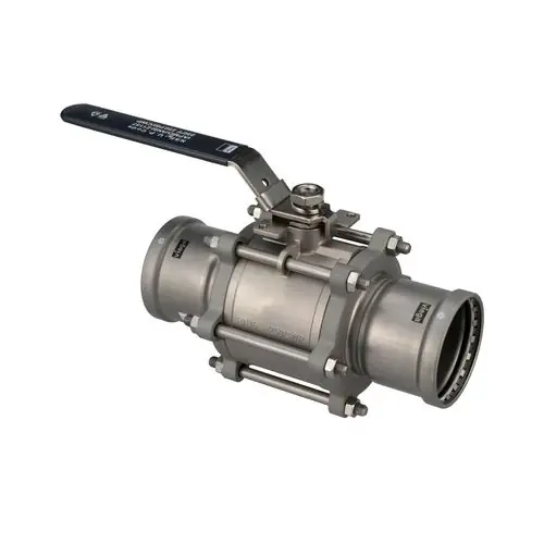 Viega 86690 MegaPress FKM 3-Piece Stainless Steel Ball Valve 4 inches