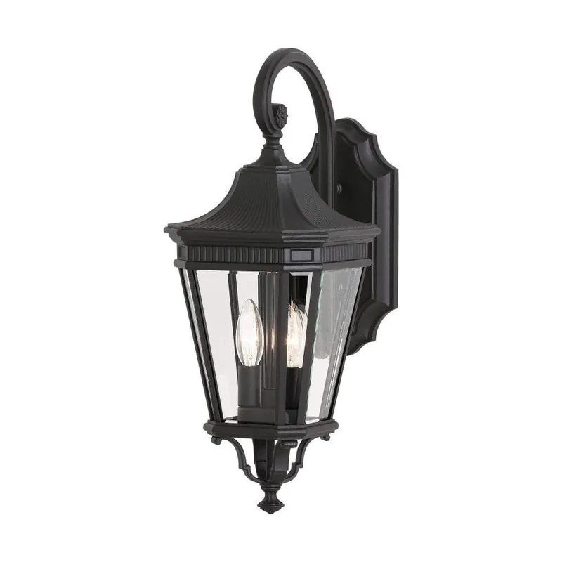 Seagull Lighting OL5401BK Cotswold Lane 2 Light Candle Style Wall Lantern 60 W
