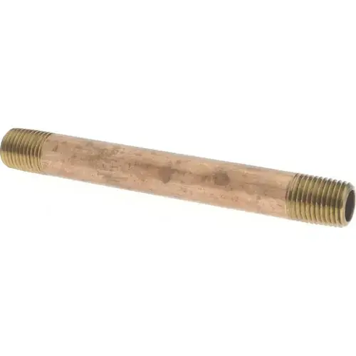 Merit Brass 2104-450 Pipe Nipple 4-1/2 inches OAL, 1/4 inches NPT