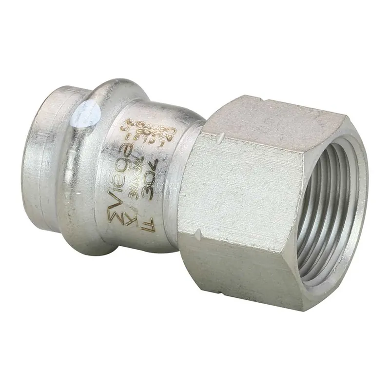 Viega 85087 ProPress 304 Stainless Female Adapter 3/4 inches x 1/2 inches