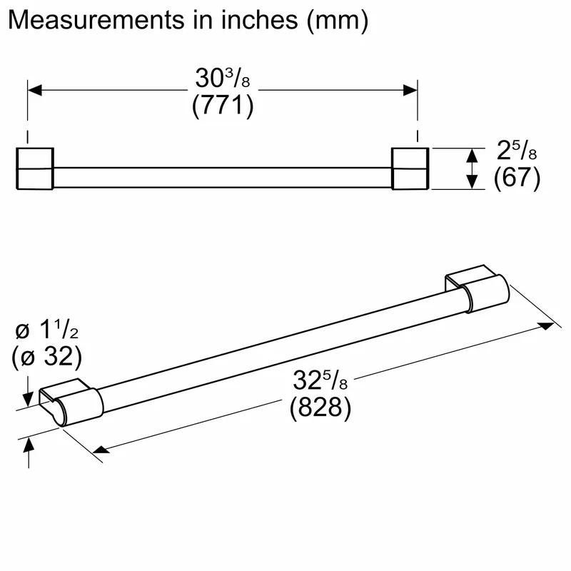 Thermador PR36HNDL20 Door Handle 36 inches