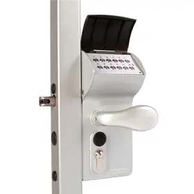 Locinox LOKQ40Y2LVCACR-SILV Valentino Surface Mounted Battery Powered Code Lock w/ Free Exit