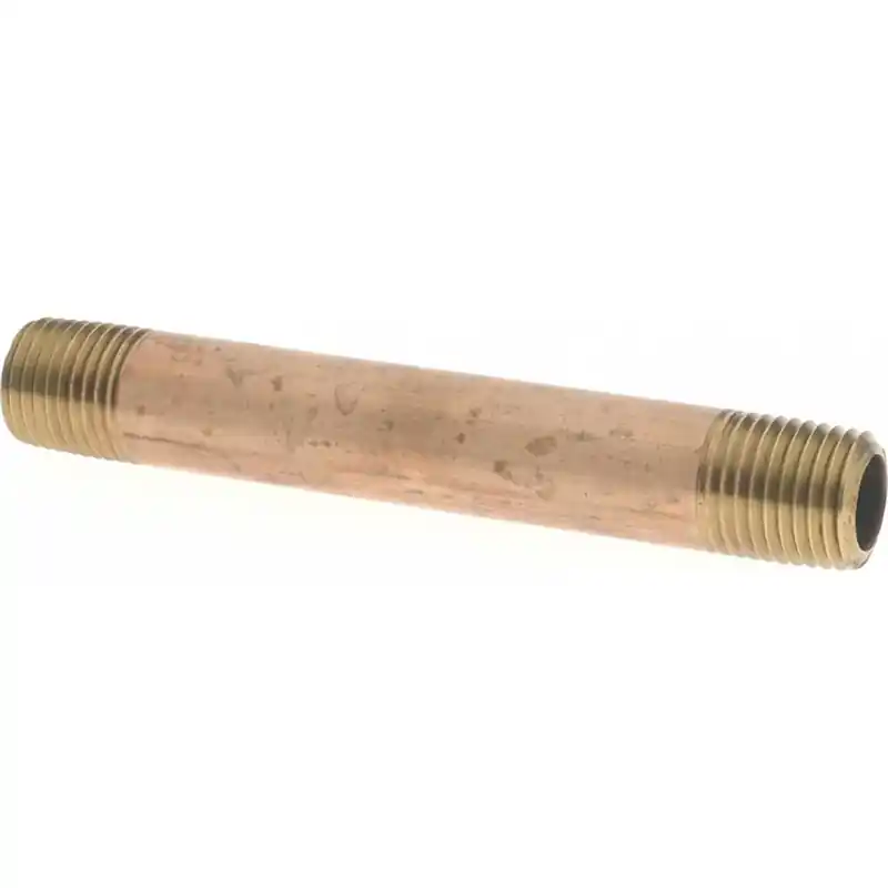 Merit Brass 2104-350 Pipe Fitting Nipple 1/4 inches NPT Male x 3-1/2 inches Length (Pack of 25)