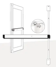 ADAMS RITE 8222MLR-36-24V Surface Vertical Rod Exit Device 36 inches x 96 inches REPLACEMENT MPN