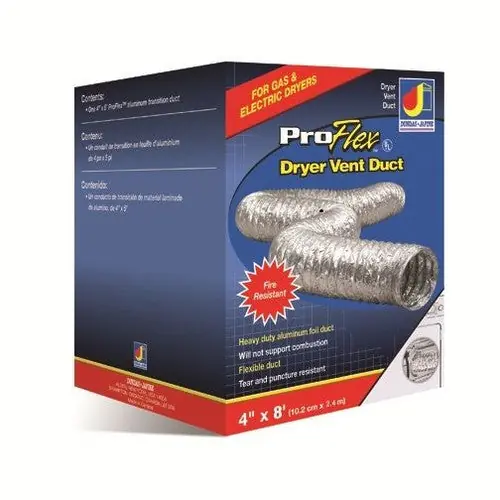 Supco BTD48 Dryer Vent 4 inches x 8 feet Aluminum Venting Pro Flex Vent Dundas Jafine