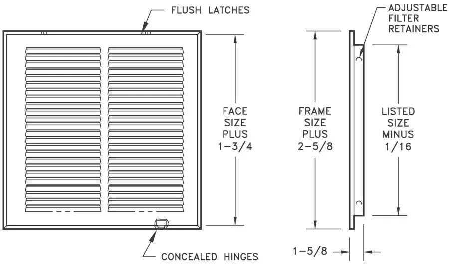 Selkirk 170ff return air filter grille