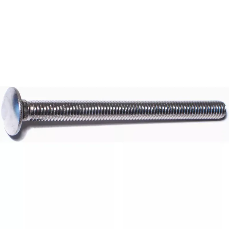 Midwest Fastener 50792 Carriage Bolt 3/8-16 Thread, Coarse Thread, 4-1/2 in OAL, Stainless Steel, 18-8 Grade