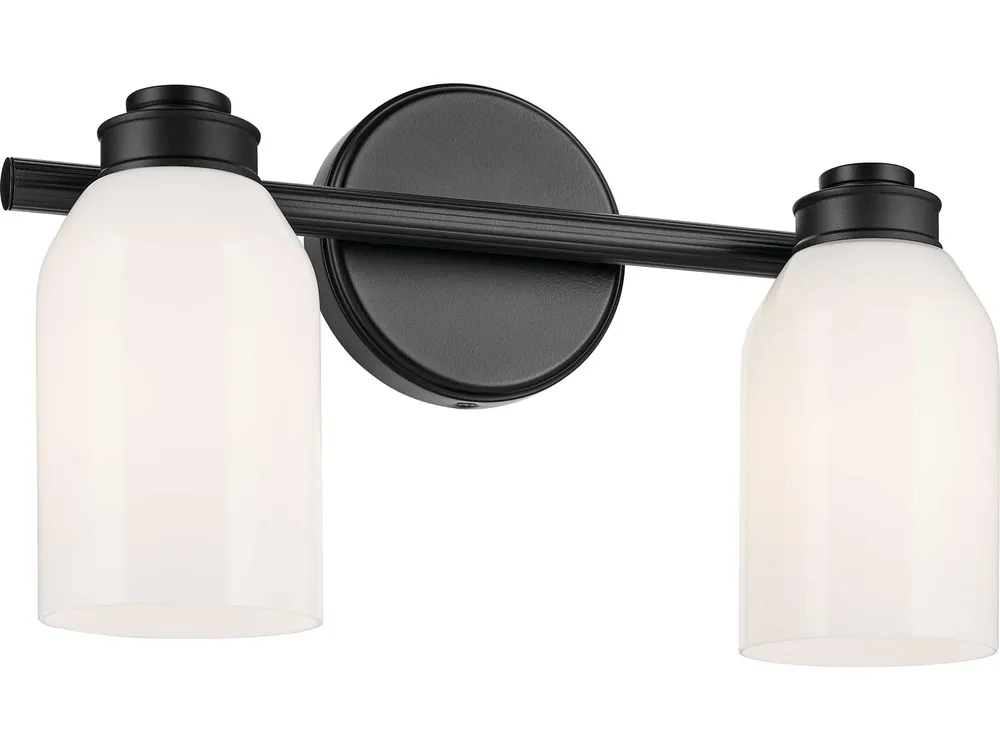 Kichler Lighting 55201BK Shae 2-Light Vanity Light 75W (15 inch)