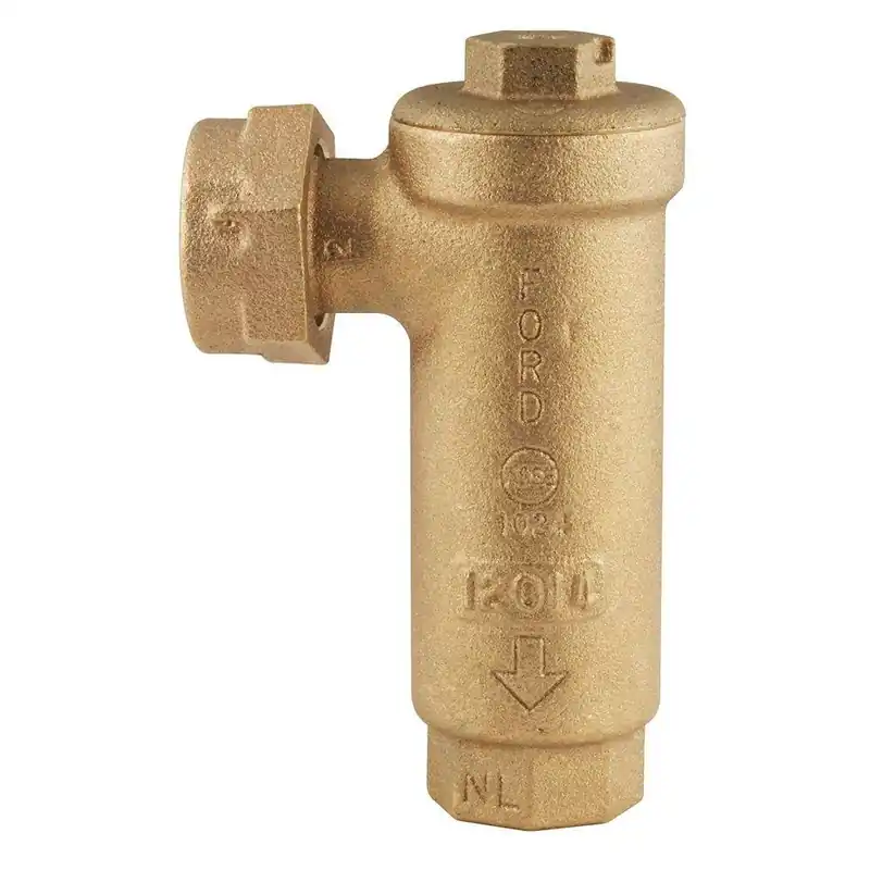 Ford Meter Box HHCA31-444-NL Meter Swivel Nut x FIP Straight Angle Dual Check Valve