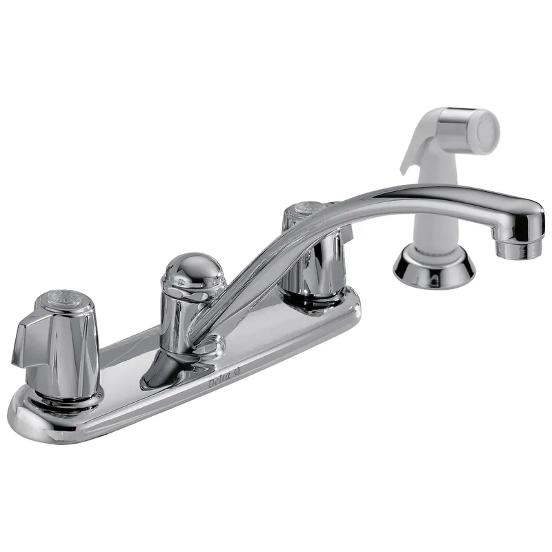 Delta Faucet D2400LF Classic Two Handle Kitchen Faucet With Side Spray