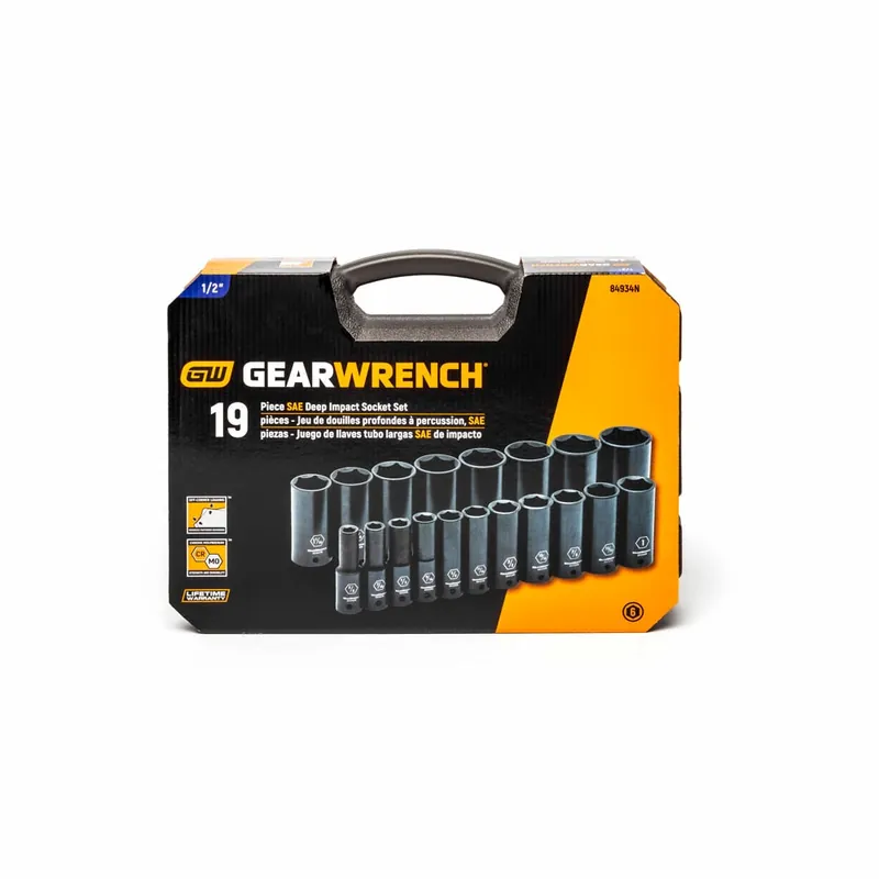 Apex 84934N 19 Piece 1/2 inches Drive 6 Point Deep Impact SAE Socket Set