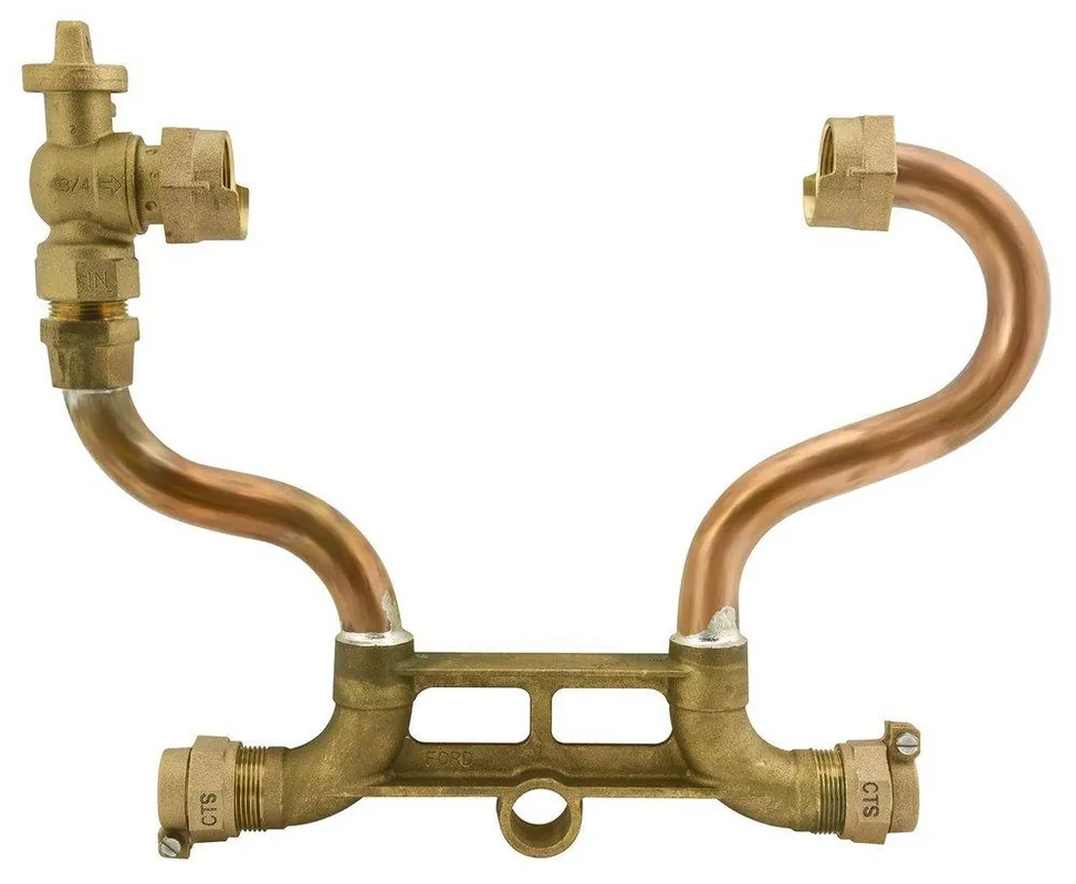 Ford Meter Box VB74-18WT-11-44-NL Swivel Angle Ball Valve with Tie Bar 1 in.