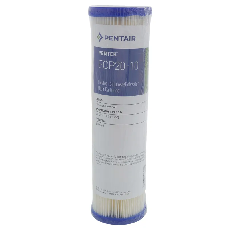 Pentair 255483-43 Ecp20-10 Pleated Cellulose Polyester Sediment Filter Cartridge (20 Microns) ECP20-10