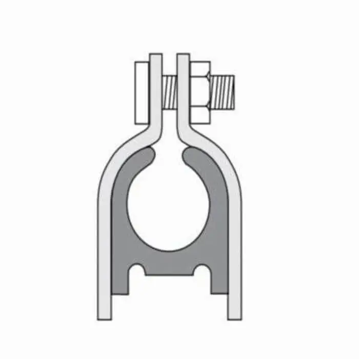 Phd Manufacturing S2508 Gg Strut Clamp with Cushion, 1-1/4 In, 75 Lb Load, 1-3/8 In Od