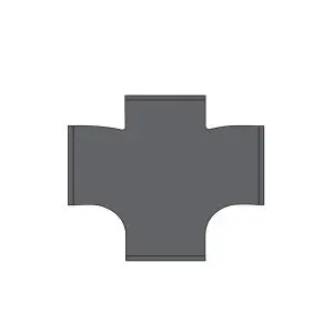 Ab&I 01854 Reducing Sanitary Cross 3 in No-Hub x 3 in No-Hub x 2 in No-Hub x 2 in No-Hub