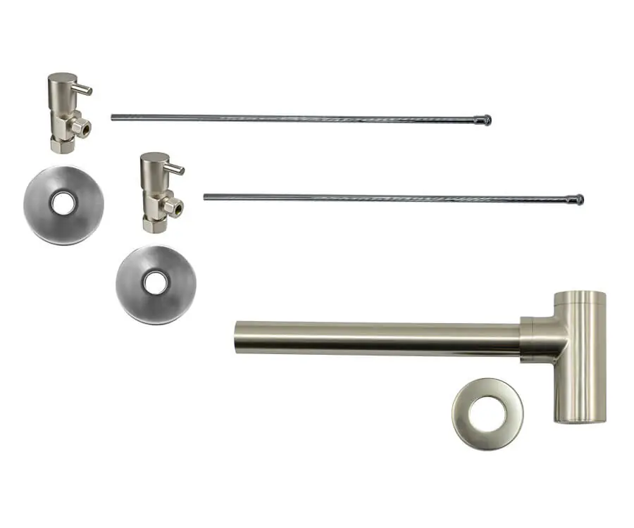 Mountain Plumbing MT9004-NL/MB Lavatory Supply Kit Contemporary Lever Handle with 1/4 Turn Ceramic Disc Cartridge Valve (MT5003L-NL) Angle, Round Bottle Trap