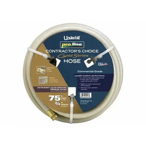 Underhill International H75-075PRO-G Garden Hose 3/4 in 75 ft