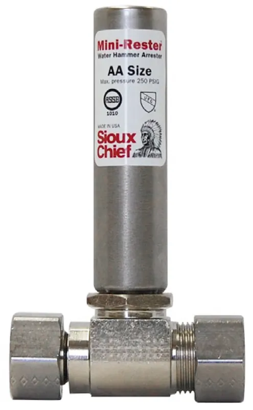 Sioux Chief 660-GTRB Mini-Rester 5/8 in. Stainless Steel and Plastic OD Compression x Female Compression Water Hammer Arrestor