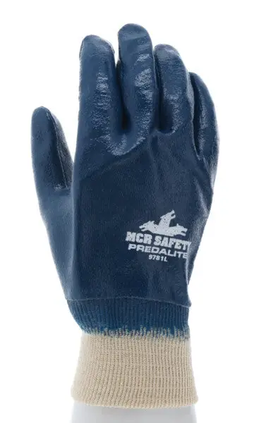 Mcr Safety 9781L Predalite Gloves, Large, Nitrile, 10 1/2 Inch L