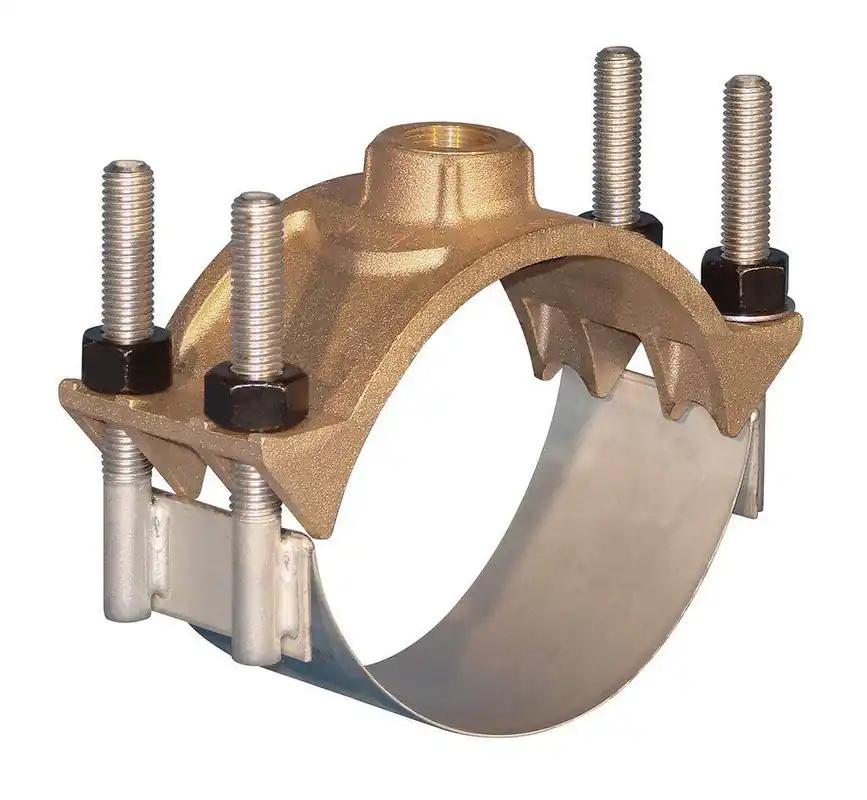 Ford Meter Box 202BS-905-IP6 Single Strap Pipe Saddle, 8 in, 1-1/2 in FNPT