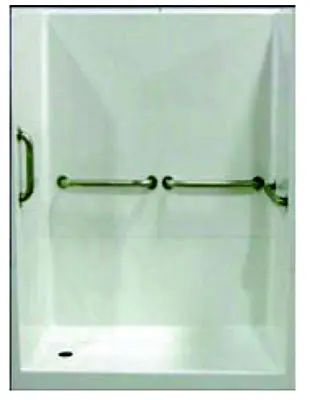 Praxis Companies HS761B LH WHITE 3pc. 60 inches x 32 inches Shower LH Drain ADA Replacement MPN