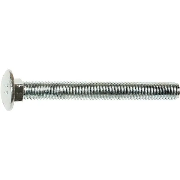 Midwest Fastener 1099 Carriage Bolt, 3816 in Thread, NC Thread, 212 in OAL, Zinc, 2 Grade