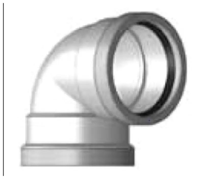 Plastic Trends 208 H208 8 inches PVC Gasketed Elbow SDR 26
