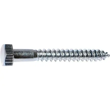 Midwest Fastener 1297 Lag Screw, #0, 6 in, Zinc Plated Hex