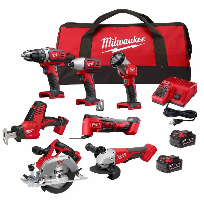 Milwaukee 2695-27SH M18 18-Volt Lithium-Ion Cordless Combo Kit 7-Tool