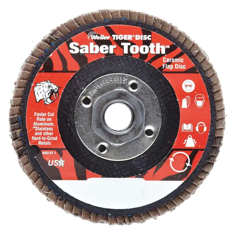Weiler 50105V Saber Tooth Flap Disc 4-1/2 in 40 Grit