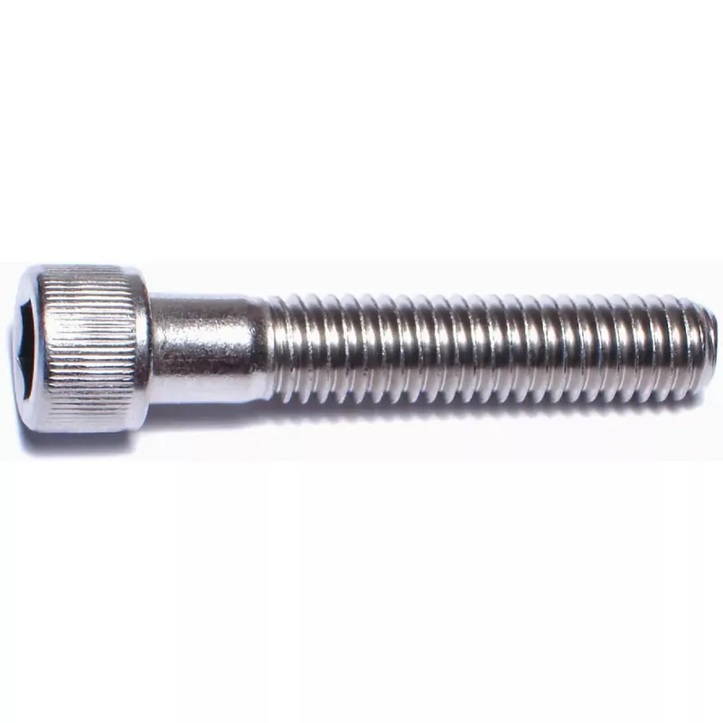 Midwest Fastener 67846 Cap Screw, 3/8-16 Thread, 2 in L, Coarse Thread, Hex, Socket Drive, Stainless Steel 4 PK