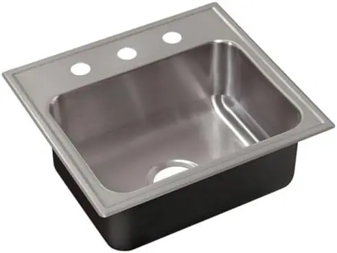 Just Manufacturing SL-1921-A-GR-1 Single Bowl Drop-in Stainless Steel Sink 19 inches x 21 inches