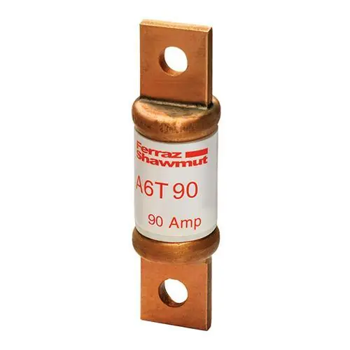 Merit Brass A6T90 Fuse, Fast Acting, 600V, 90A, Class T, 1 Pole